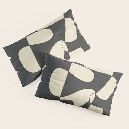 Modern Abstract Contrast - Noir Pillow Sham Gallery Image 4