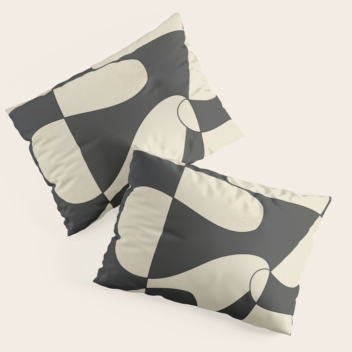 Modern Abstract Contrast - Noir Pillow Sham Gallery Image 1