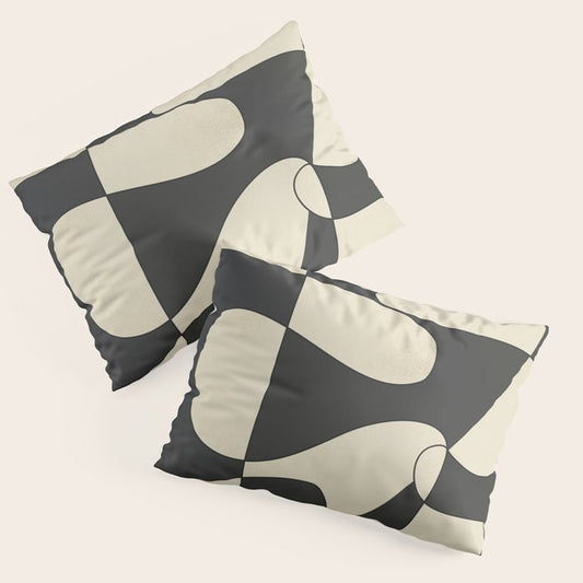 Modern Abstract Contrast - Noir Pillow Sham Gallery Image 1