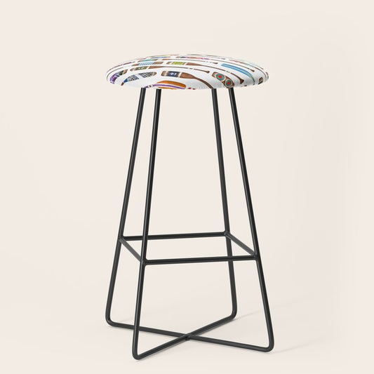 Paddles Oars Lake Life Colorful Oar lake house art Stool Gallery Image 1