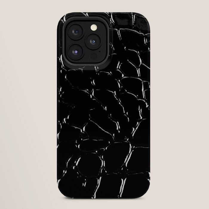 Exotic Black Crocodile Patent Leather iPhone Case Gallery Image 28