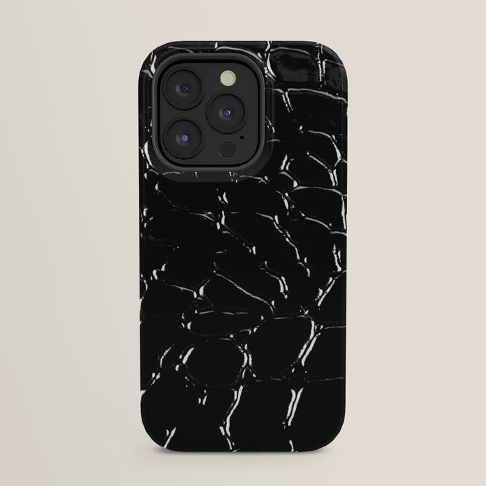 Exotic Black Crocodile Patent Leather iPhone Case Gallery Image 23