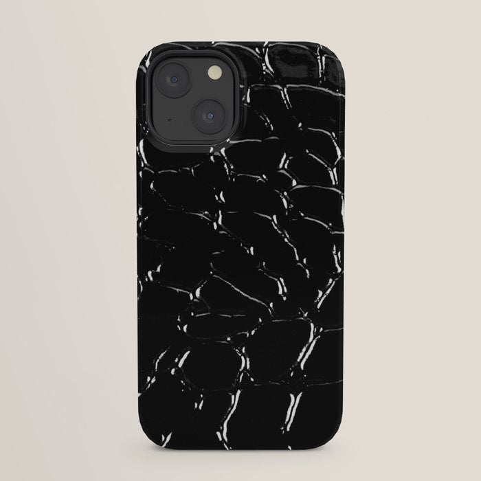 Exotic Black Crocodile Patent Leather iPhone Case Gallery Image 21