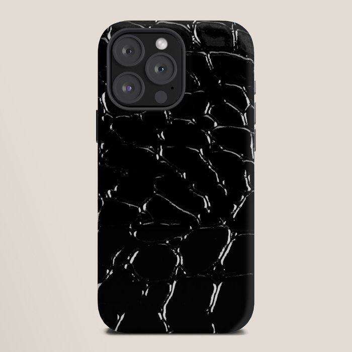 Exotic Black Crocodile Patent Leather iPhone Case Gallery Image 12