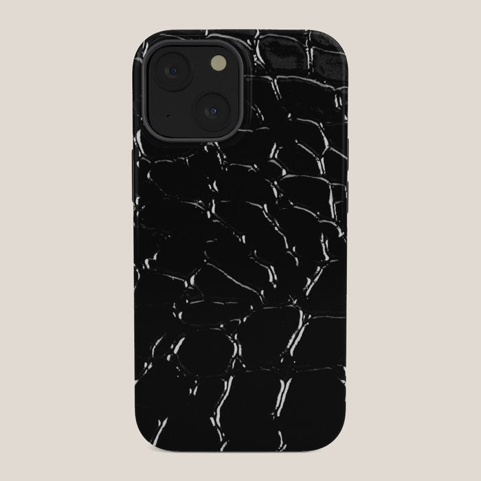 Exotic Black Crocodile Patent Leather iPhone Case Gallery Image 34