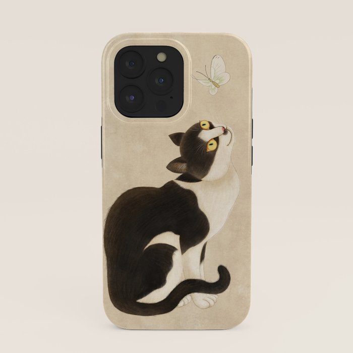 Minhwa: cat & butterfly (Korean traditional/folk art) iPhone Case Gallery Image 39