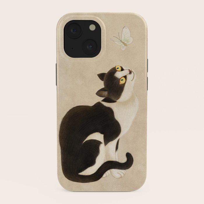 Minhwa: cat & butterfly (Korean traditional/folk art) iPhone Case Gallery Image 38