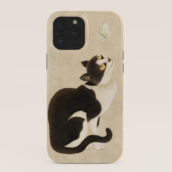 Minhwa: cat & butterfly (Korean traditional/folk art) iPhone Case Gallery Image 40