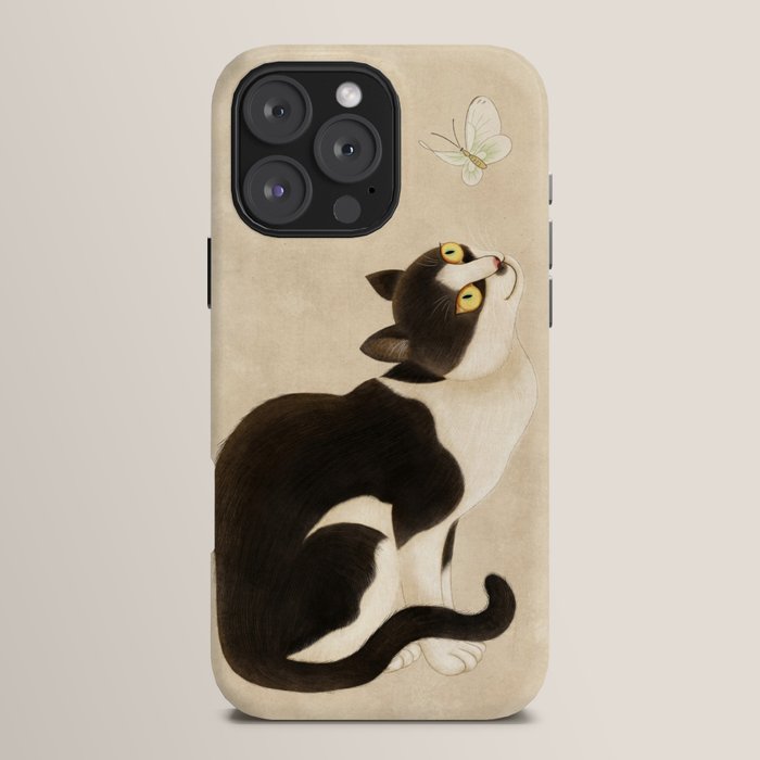 Minhwa: cat & butterfly (Korean traditional/folk art) iPhone Case Gallery Image 16