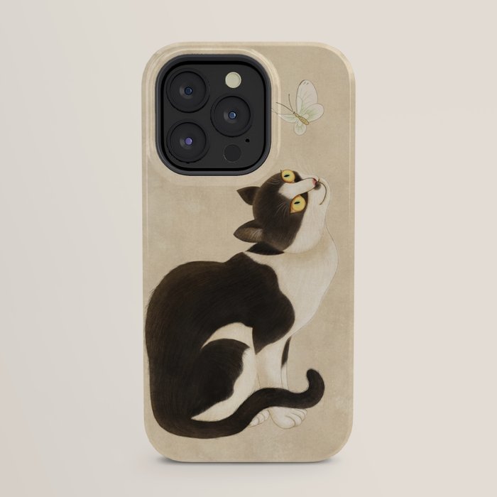 Minhwa: cat & butterfly (Korean traditional/folk art) iPhone Case Gallery Image 23