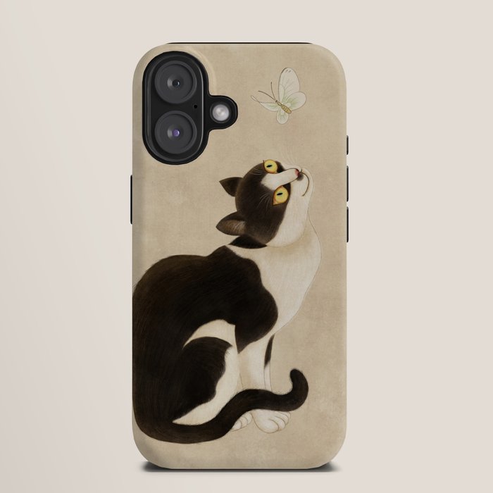 Minhwa: cat & butterfly (Korean traditional/folk art) iPhone Case Gallery Image 9
