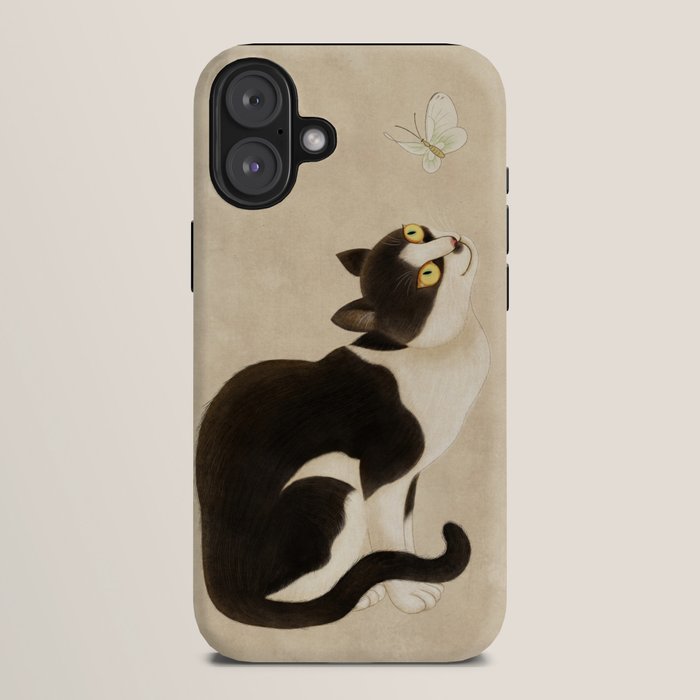 Minhwa: cat & butterfly (Korean traditional/folk art) iPhone Case Gallery Image 10