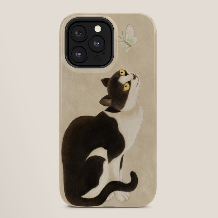 Minhwa: cat & butterfly (Korean traditional/folk art) iPhone Case Gallery Image 28