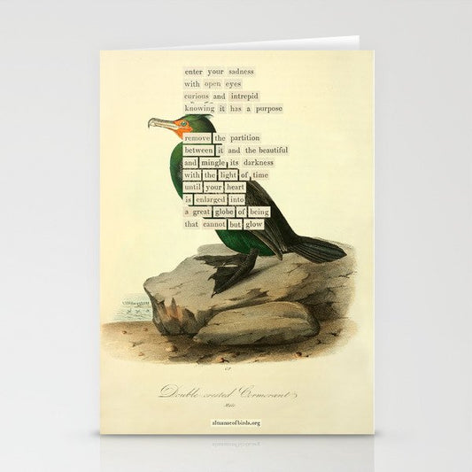 Bird Divinations: Double-Crested Cormorant (about: almanacofbirds.org) Stationery Card Gallery Image 1