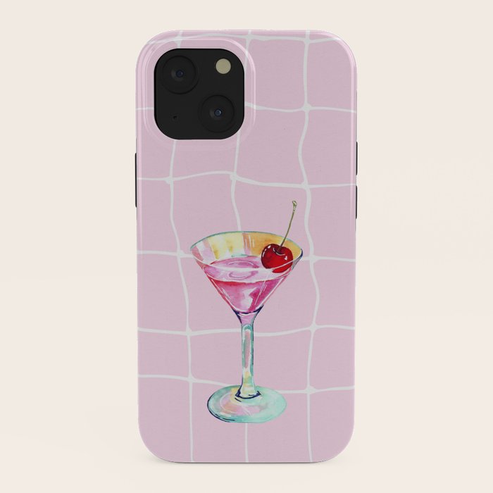Pink Aesthetic Martini Glass with Cherry iPhone Case Gallery Image 38