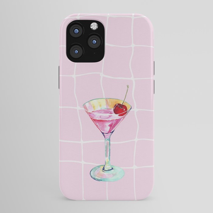 Pink Aesthetic Martini Glass with Cherry iPhone Case Gallery Image 43