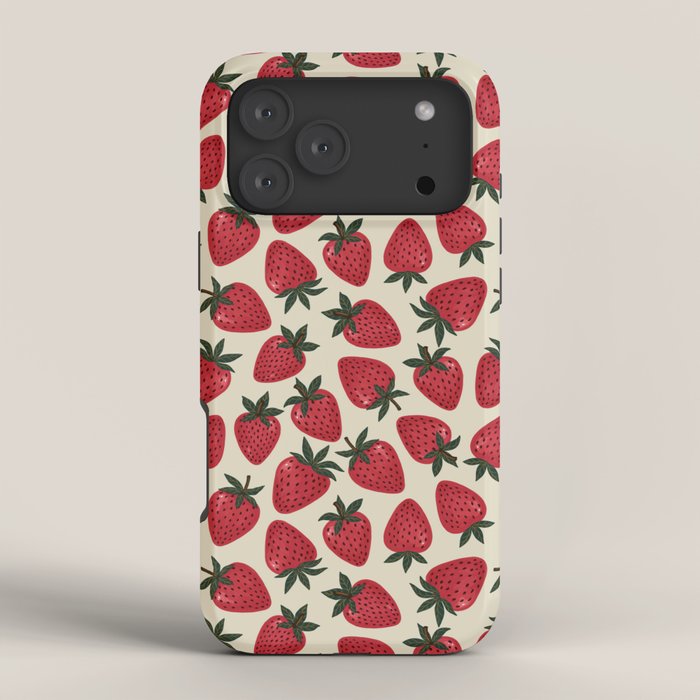 Hand Drawn Vintage Strawberry Pattern iPhone Case Gallery Image 4
