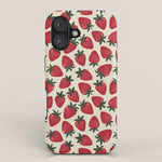 Hand Drawn Vintage Strawberry Pattern iPhone Case Gallery Image 1