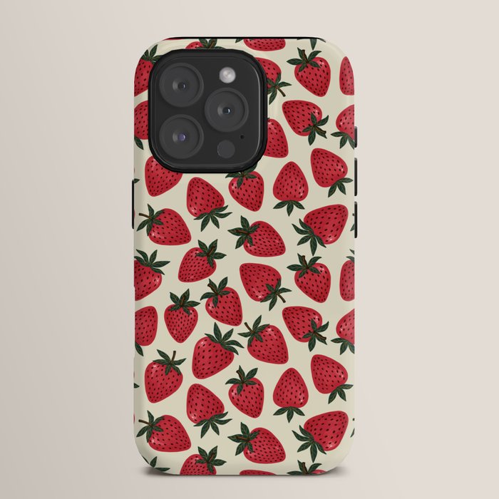 Hand Drawn Vintage Strawberry Pattern iPhone Case Gallery Image 15