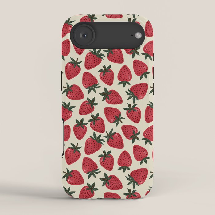 Hand Drawn Vintage Strawberry Pattern iPhone Case Gallery Image 2