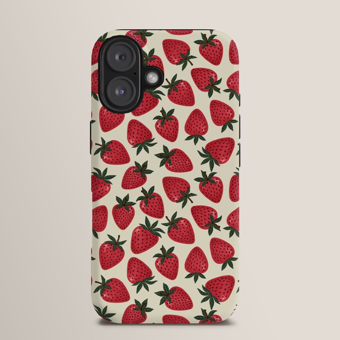 Hand Drawn Vintage Strawberry Pattern iPhone Case Gallery Image 13