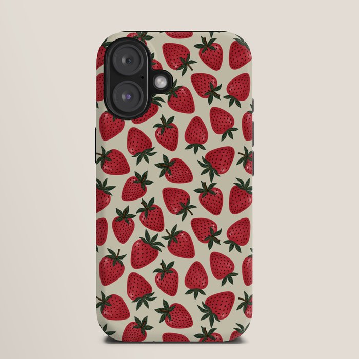 Hand Drawn Vintage Strawberry Pattern iPhone Case Gallery Image 9