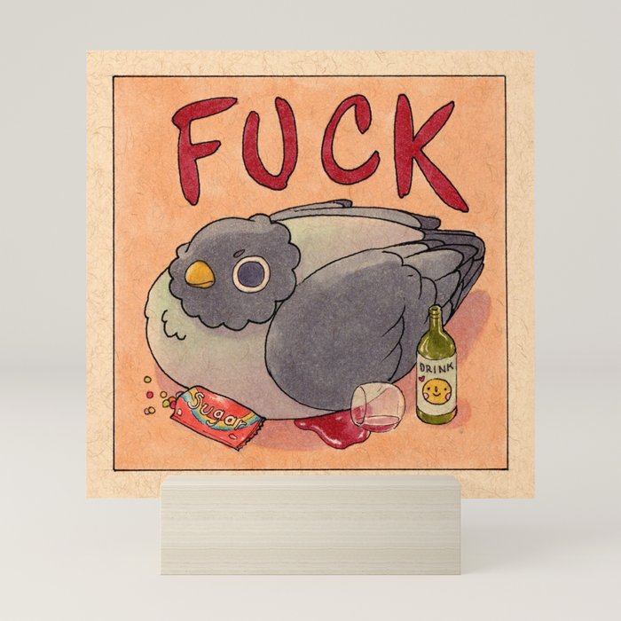'Fuck' Pigeon 05 Mini Art Print Gallery Image 5