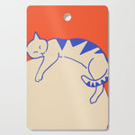 Catalyst, Cat Pets Save The World, Animals Globe Bohemian Eclectic, Cats Sleeping Bold Maximalism, Basic Line Art Drawing Red Illustration Cutting Board Gallery Image 1