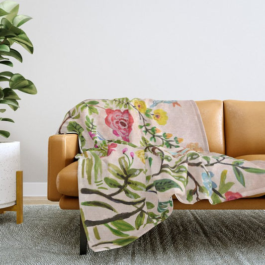 Pink Garden Dream Throw Blanket Gallery Image 2