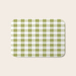 Gingham Large Green White Bath Mat Gallery Image 1
