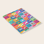 World Trains Grid Pattern Notebook Gallery Image 1