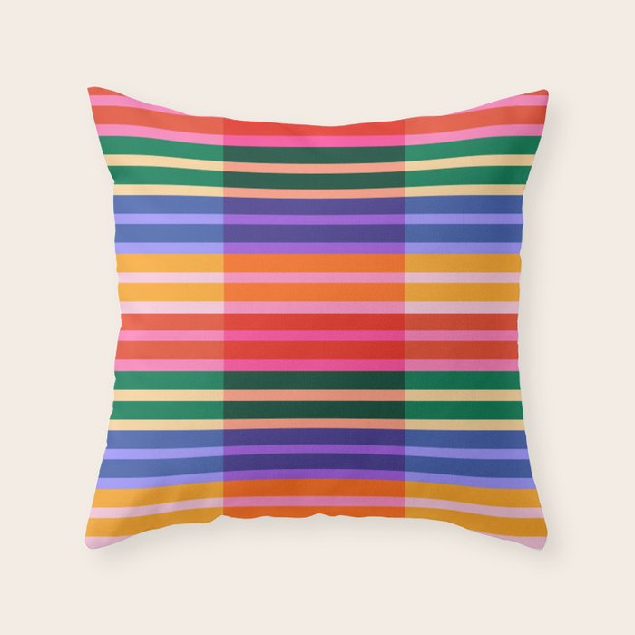 Color Block Stripes Throw Pillow Gallery Image 4