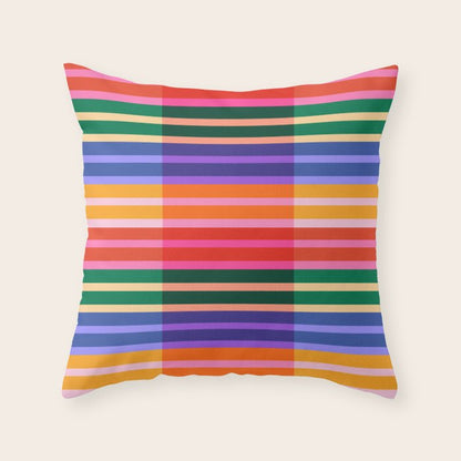 Color Block Stripes Throw Pillow Gallery Image 2