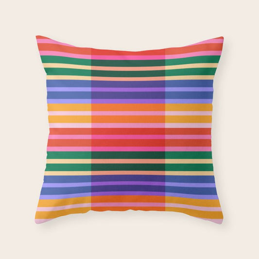 Color Block Stripes Throw Pillow Gallery Image 1