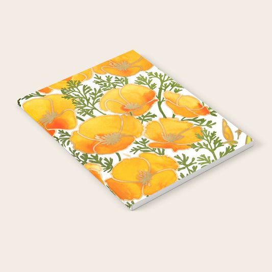 Gold watercolor California poppies Notebook Gallery Image 2