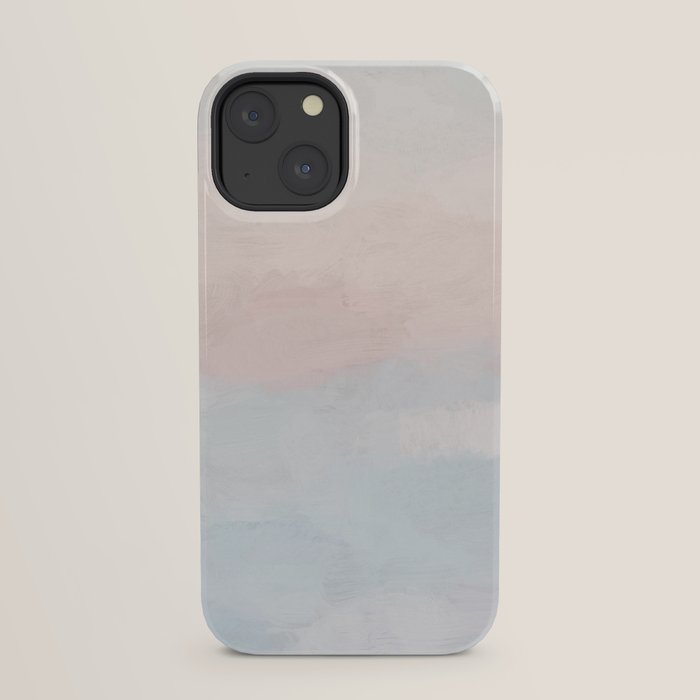 Soothing Seas I - Soft Pink and Blue Sunrise Horizon Ocean for Nursery Abstract Coastal Painting Art iPhone Case Gallery Image 29
