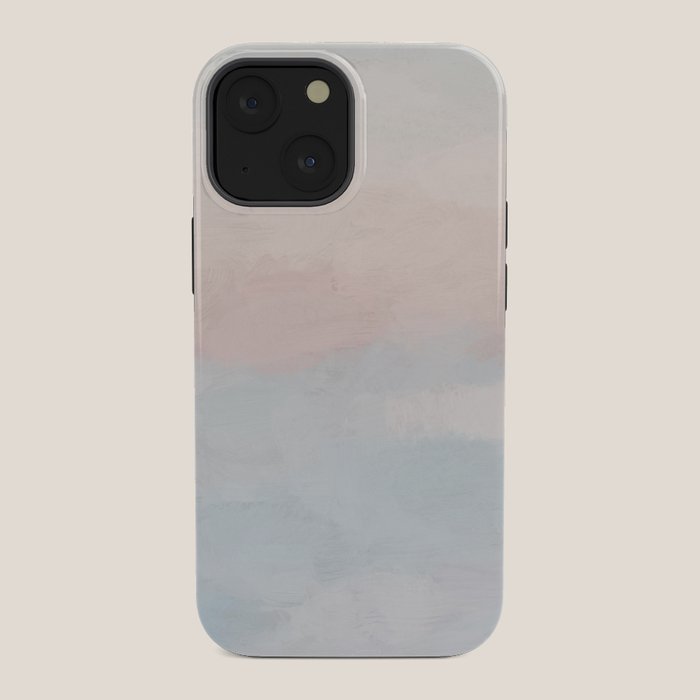 Soothing Seas I - Soft Pink and Blue Sunrise Horizon Ocean for Nursery Abstract Coastal Painting Art iPhone Case Gallery Image 34