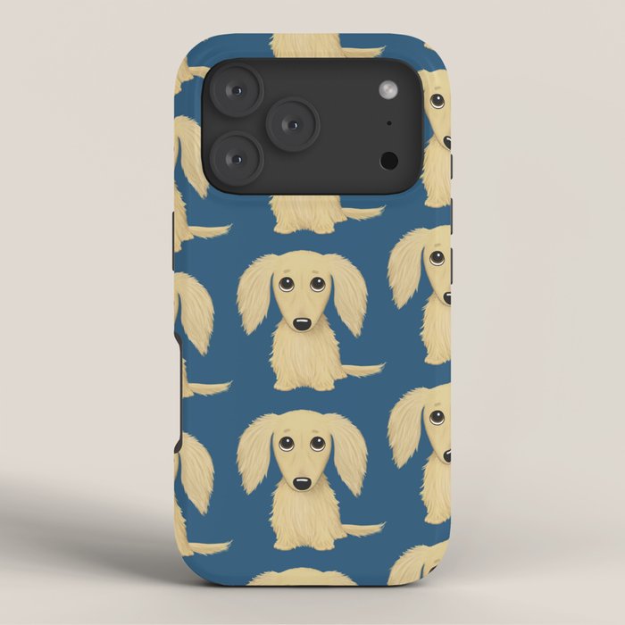Longhaired Cream Dachshund Cartoon Dog iPhone Case Gallery Image 3