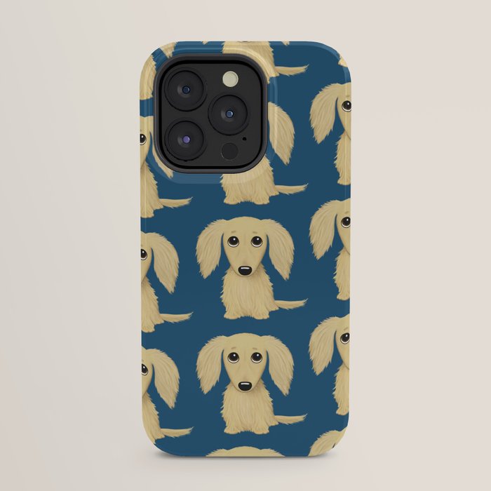Longhaired Cream Dachshund Cartoon Dog iPhone Case Gallery Image 31