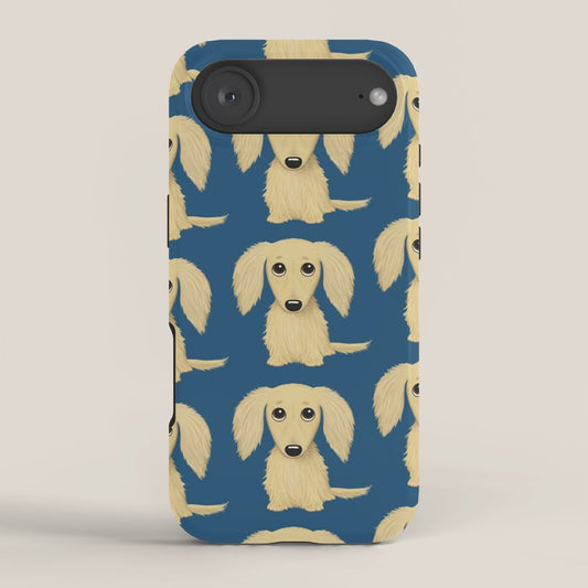Longhaired Cream Dachshund Cartoon Dog iPhone Case Gallery Image 2