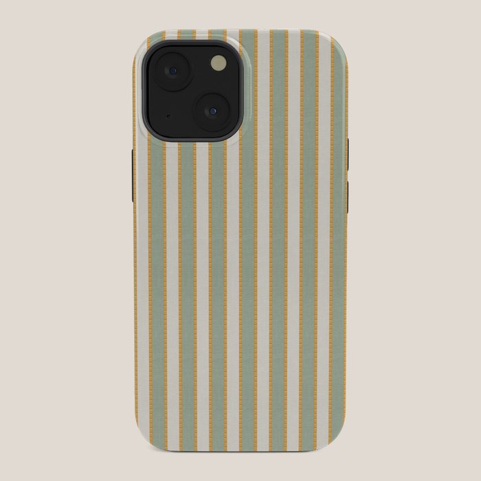Vintage Cabana Stripe Sage Mint Green And Gold Retro Boho Coastal Beach Vibe iPhone Case Gallery Image 34