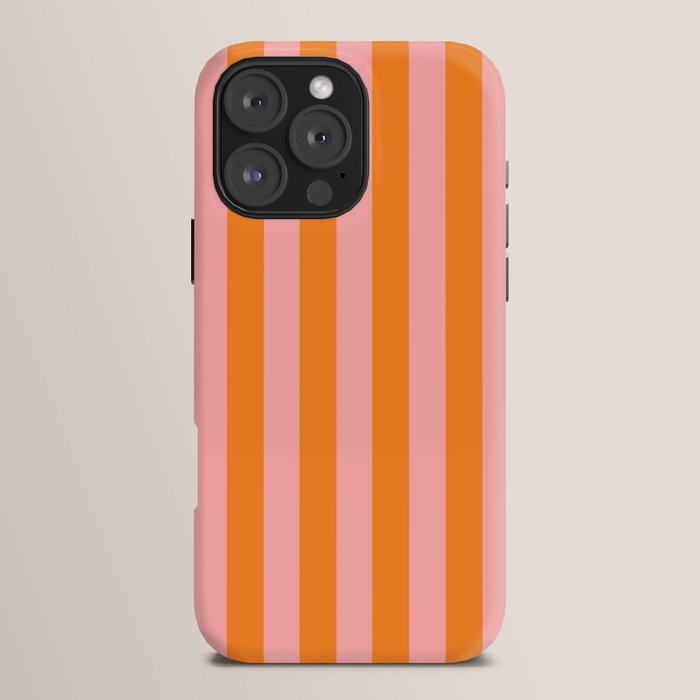 Bold Vertical Stripes Pattern (pink/orange) iPhone Case Gallery Image 16
