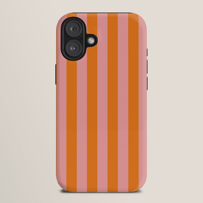 Bold Vertical Stripes Pattern (pink/orange) iPhone Case Gallery Image 10