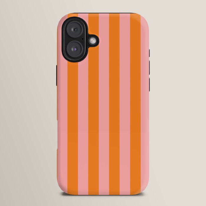 Bold Vertical Stripes Pattern (pink/orange) iPhone Case Gallery Image 14