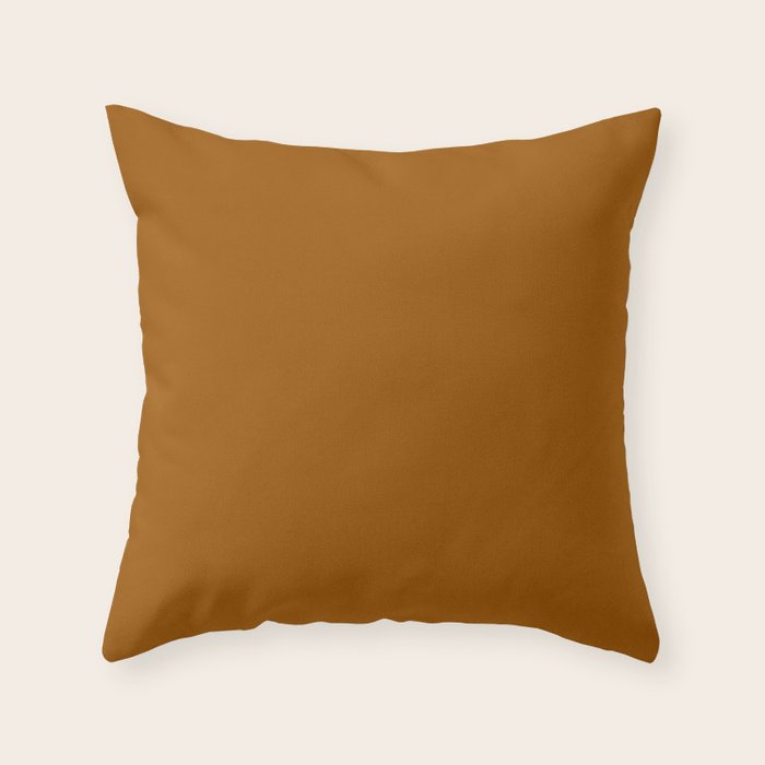 Burnt Orange Solid Color Throw Pillow Gallery Image 4