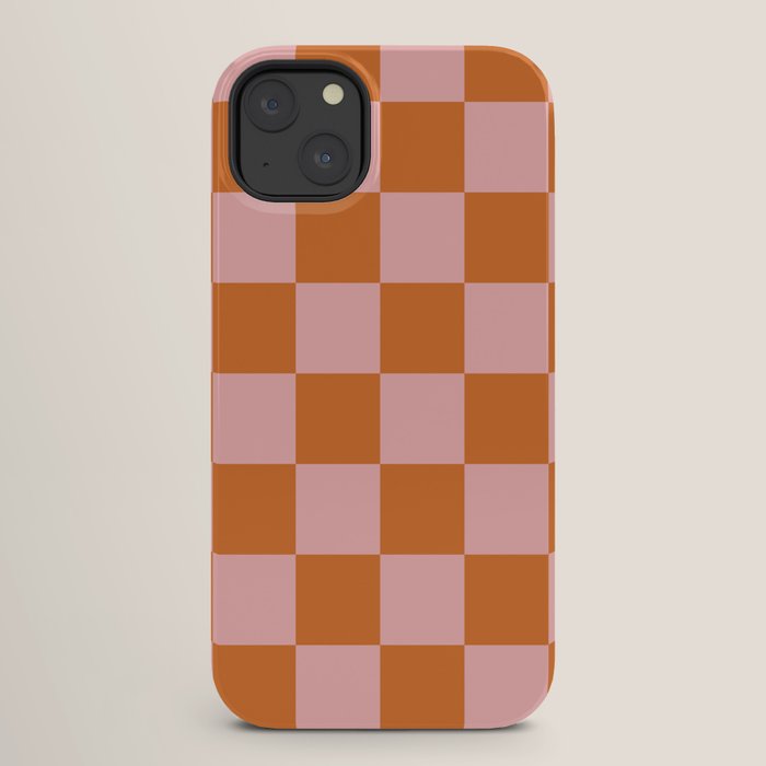 Checkerboard Check Pattern in Pink and Orange iPhone Case Gallery Image 26