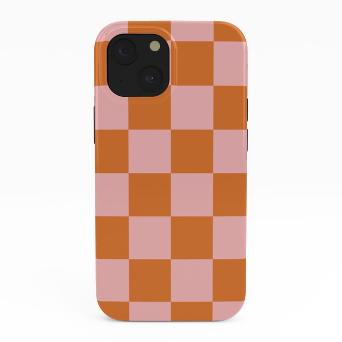 Checkerboard Check Pattern in Pink and Orange iPhone Case Gallery Image 38