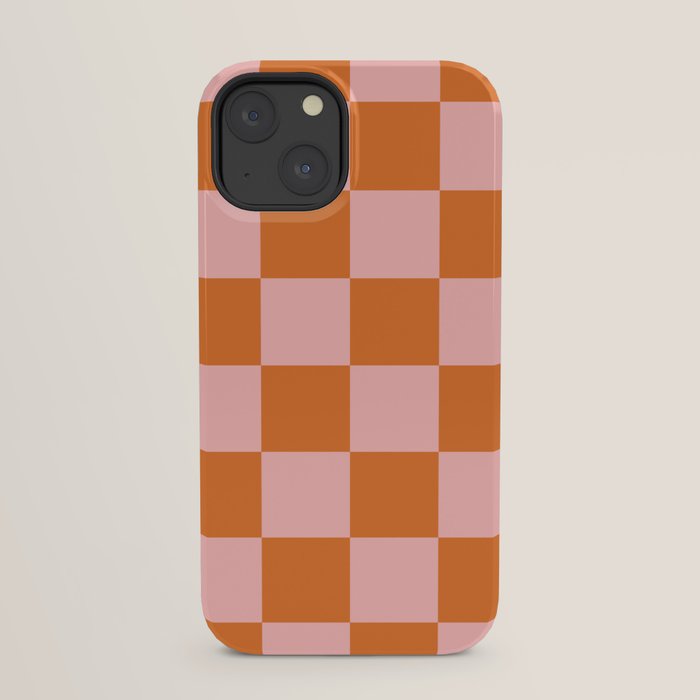 Checkerboard Check Pattern in Pink and Orange iPhone Case Gallery Image 21