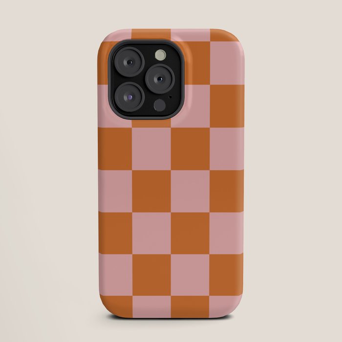Checkerboard Check Pattern in Pink and Orange iPhone Case Gallery Image 19