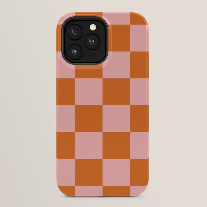 Checkerboard Check Pattern in Pink and Orange iPhone Case Gallery Image 32